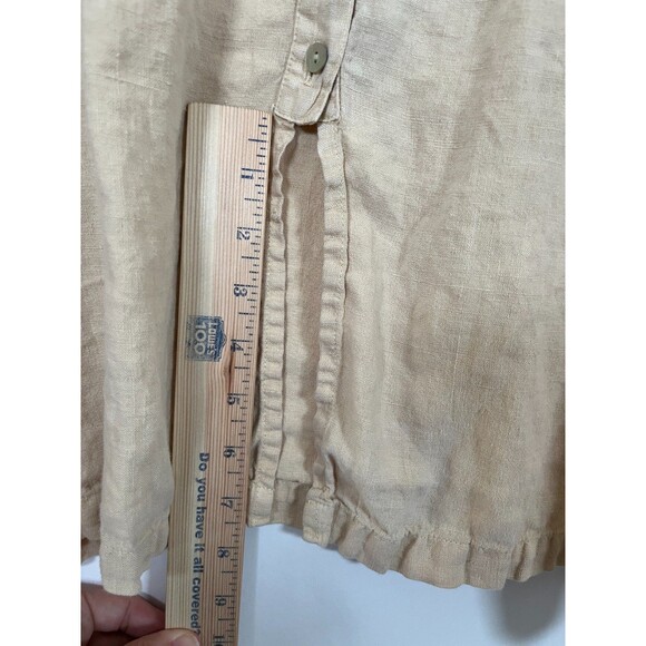 Vintage J Jill Blouse Shirt Top Tunic Women 2X 100% Linen Button Up Hand Dye USA - Picture 3 of 9